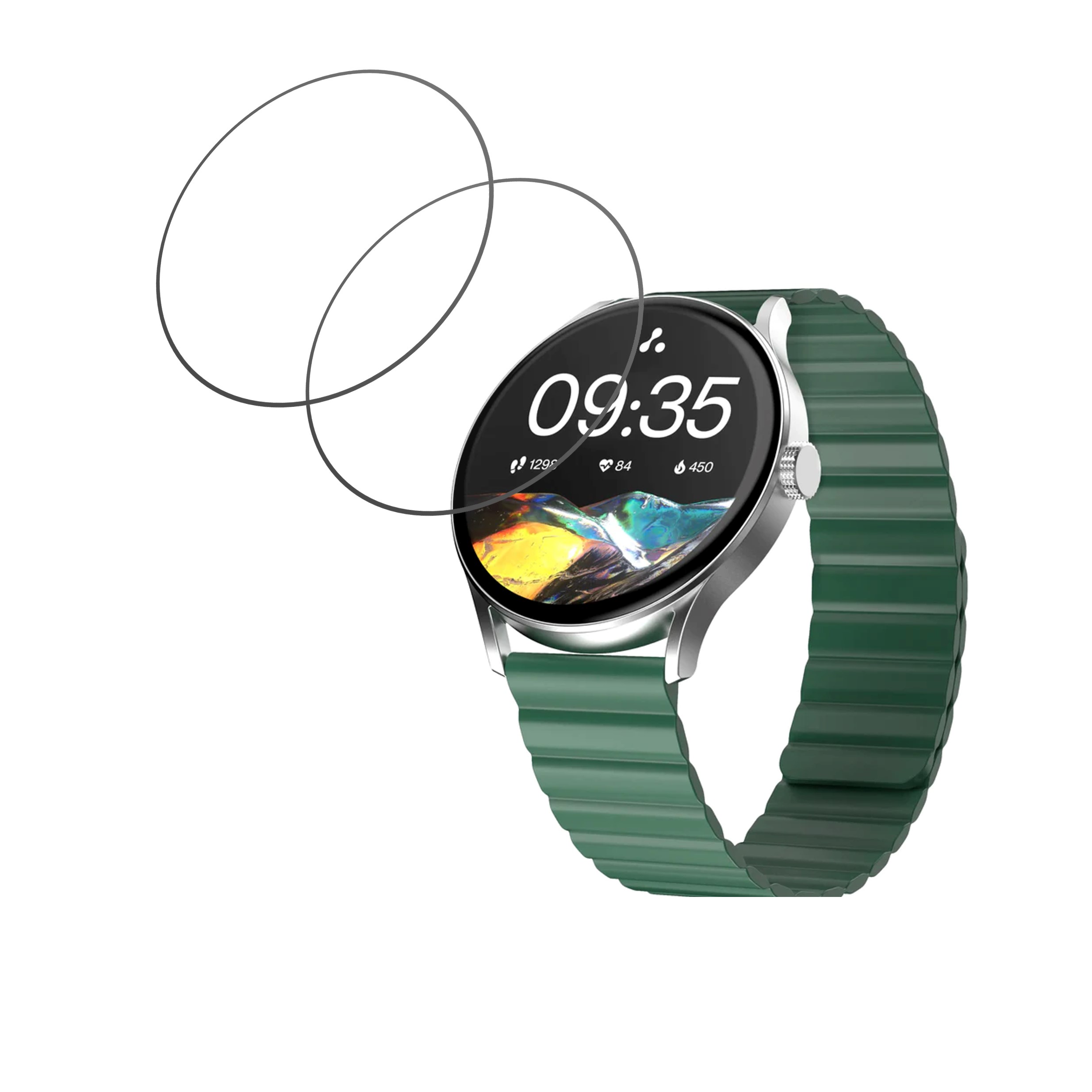 Ambrane Marble Smartwatch Screen Protector 9H Protective Compatible Flexible