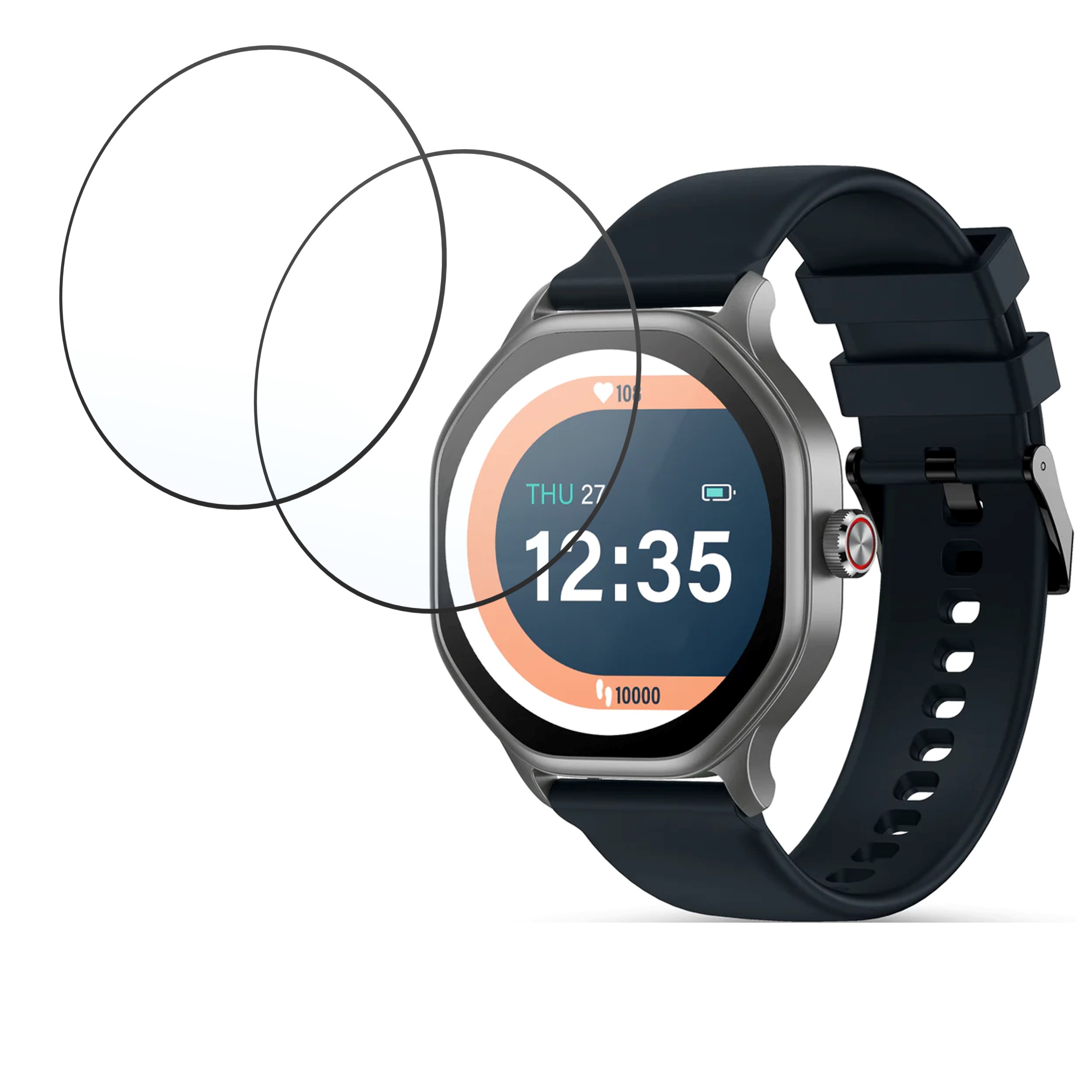 Pebble Hive Compatible Smartwatch Screen Protector (Pack of 02)