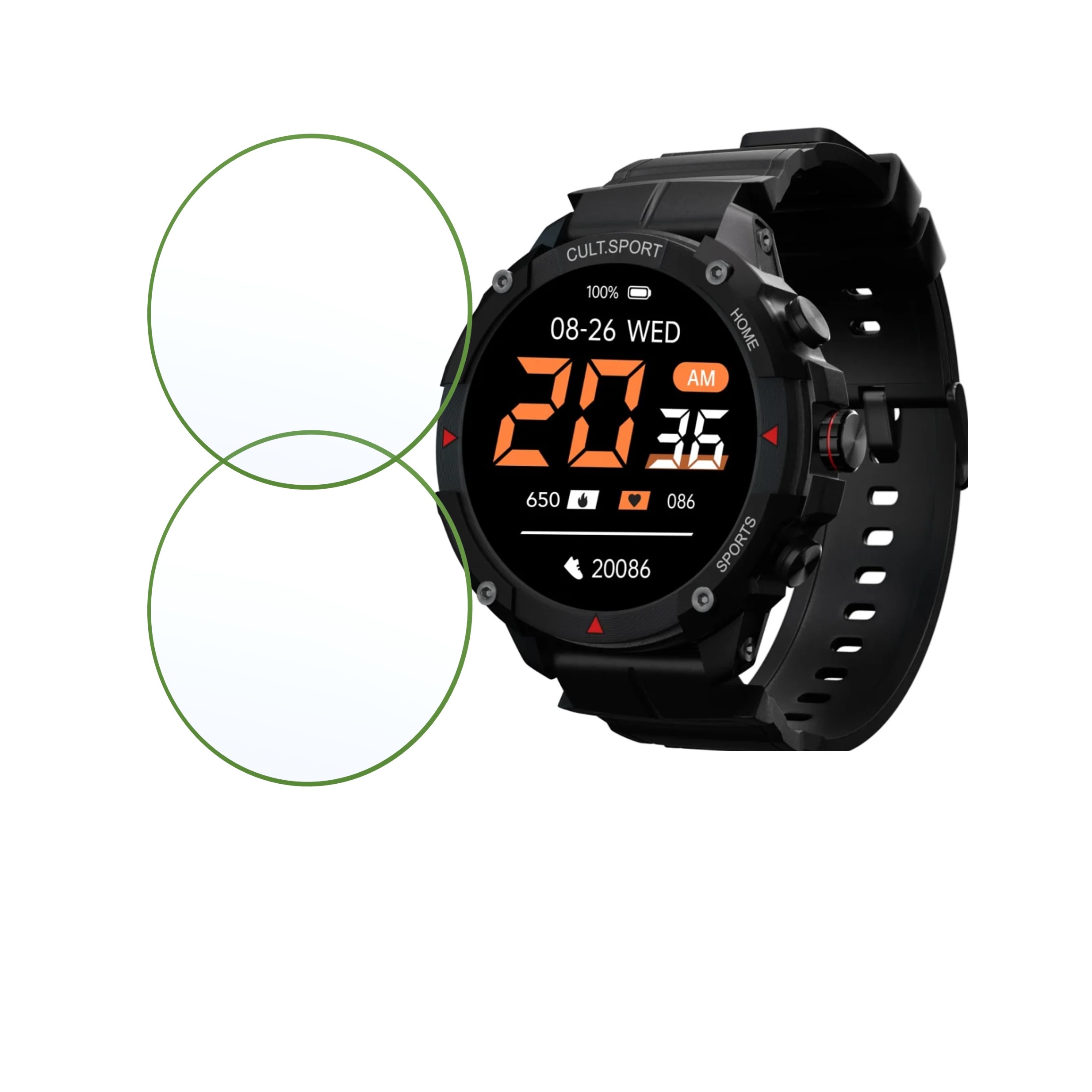 cultsport Ranger XR 1.43 Smartwatch Screen Protector 9H Protective Compatible Flexible