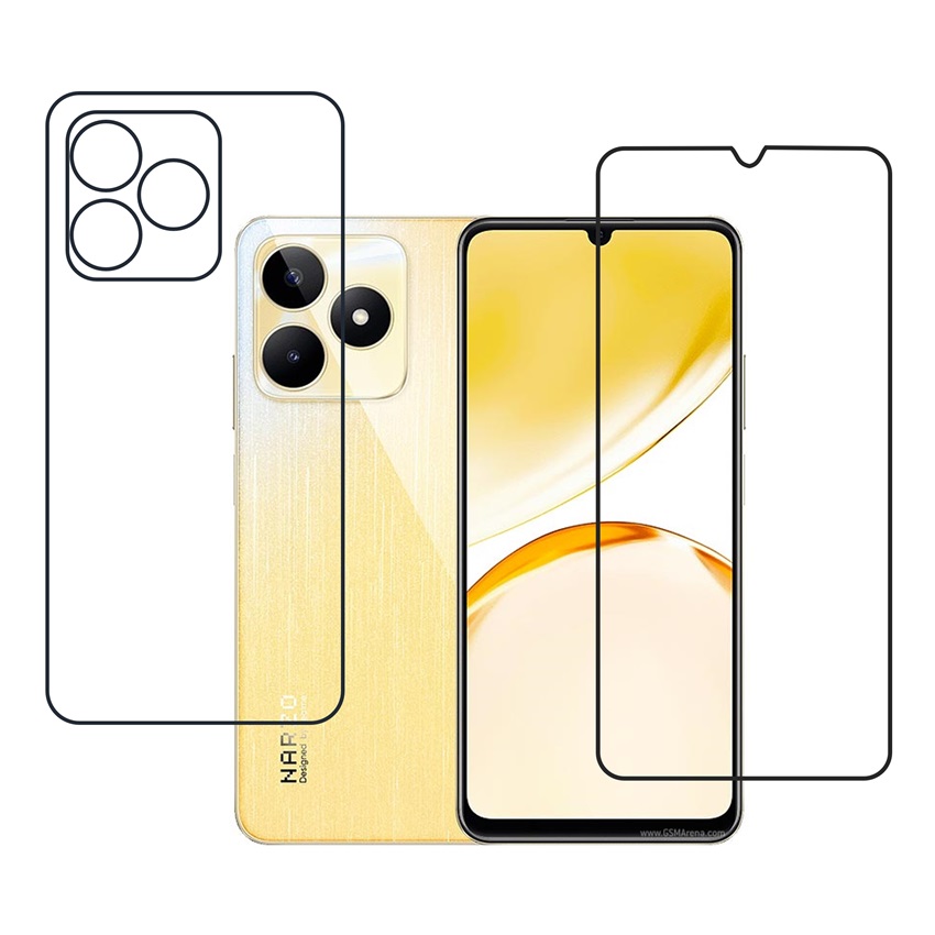 Realme Narzo N53 Protective Compatible Mobile Screen Protector For Front & Back (Not a Tempered glass)