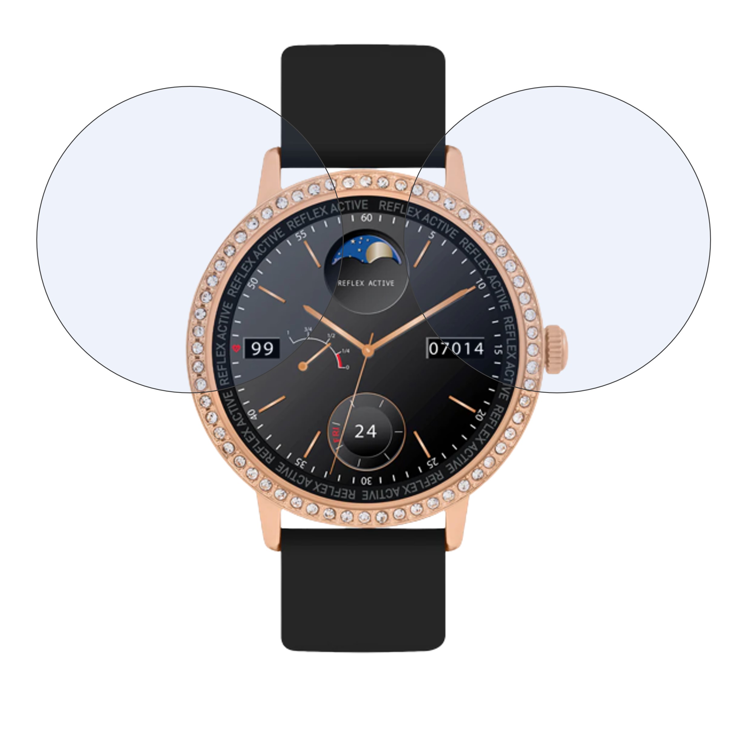 REFLEX Active BLACK STONE SET SERIES 07 Smartwatch Screen Protector 9H Protective Compatible Flexible