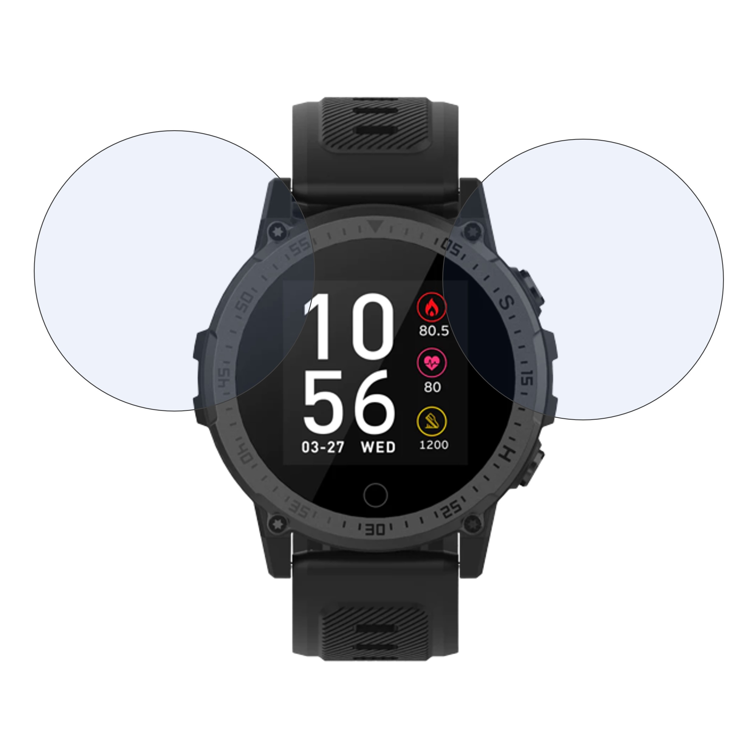 REFLEX Active BLACK SERIES 05 SPORT Smartwatch Screen Protector 9H Protective Compatible Flexible