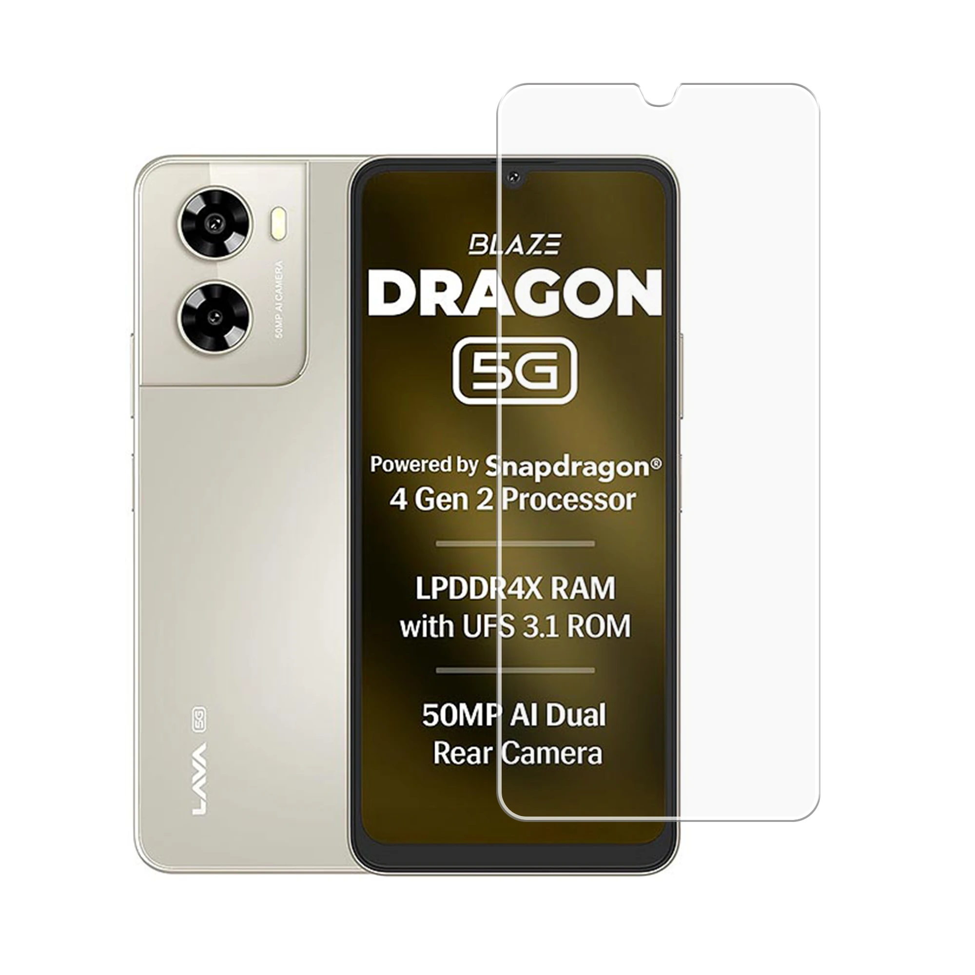 DVTECH 9H Screen Protector Compatible With Lava Blaze Dragon | Perfect Fit | Edge to Edge | Flexible Screen Guard |