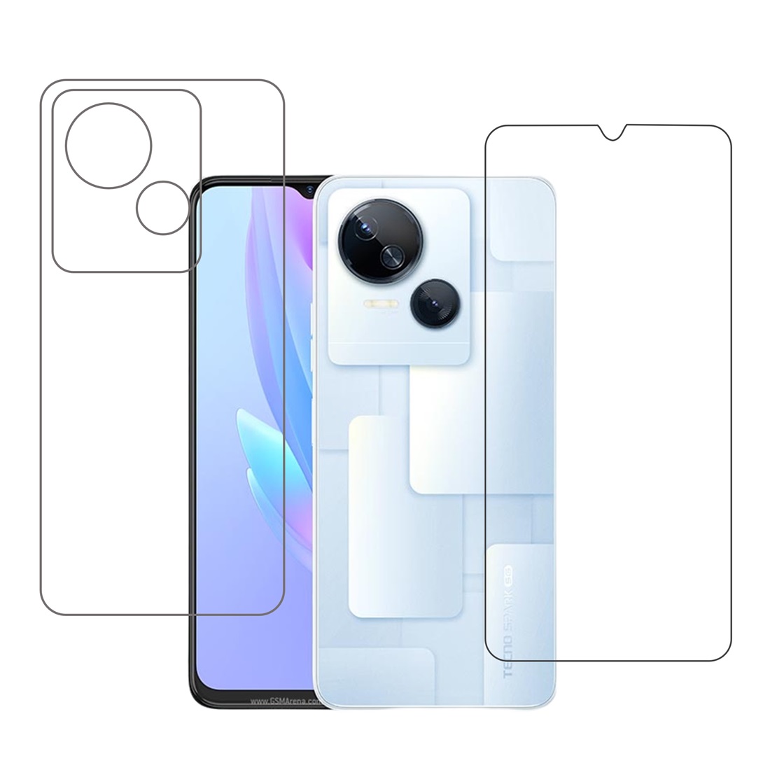 Tecno Spark 10 5G 9H Protective Compatible Mobile Screen Protector For Front & Back (Not a Tempered glass)
