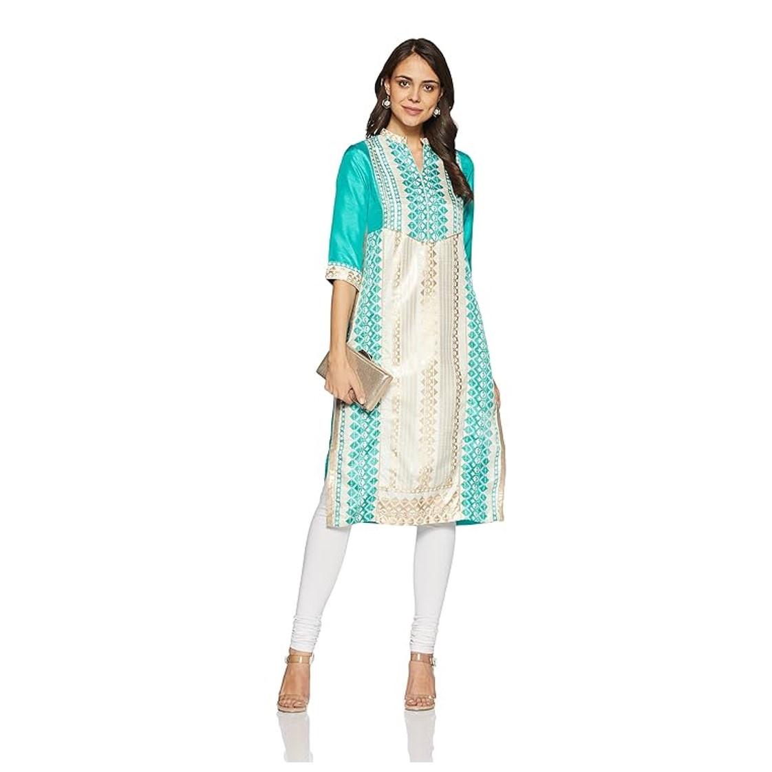 Women's Straight Kurta Teal