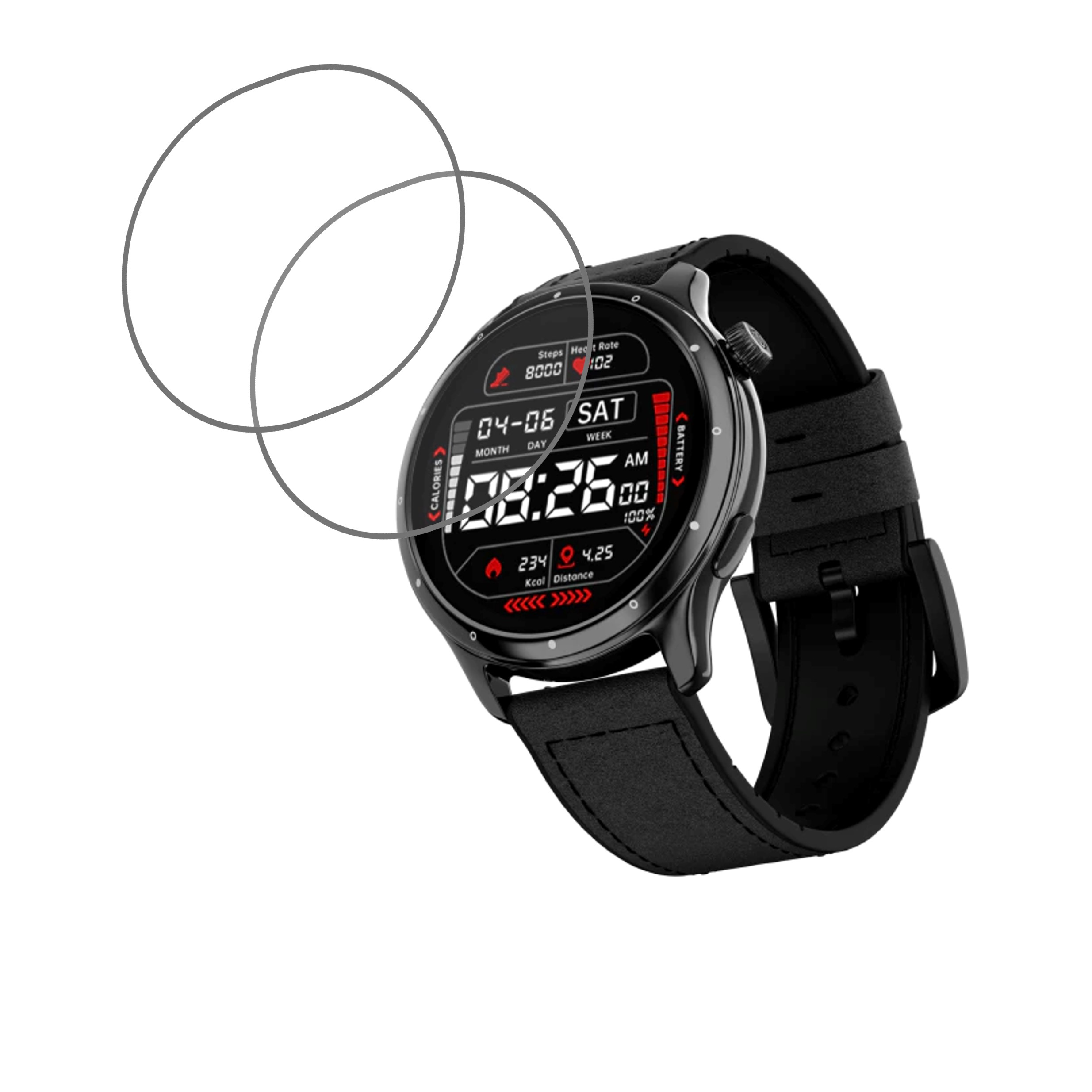 NoiseFit Crew Pro Smart Watch Smartwatch Screen Protector 9H Protective Compatible Flexible