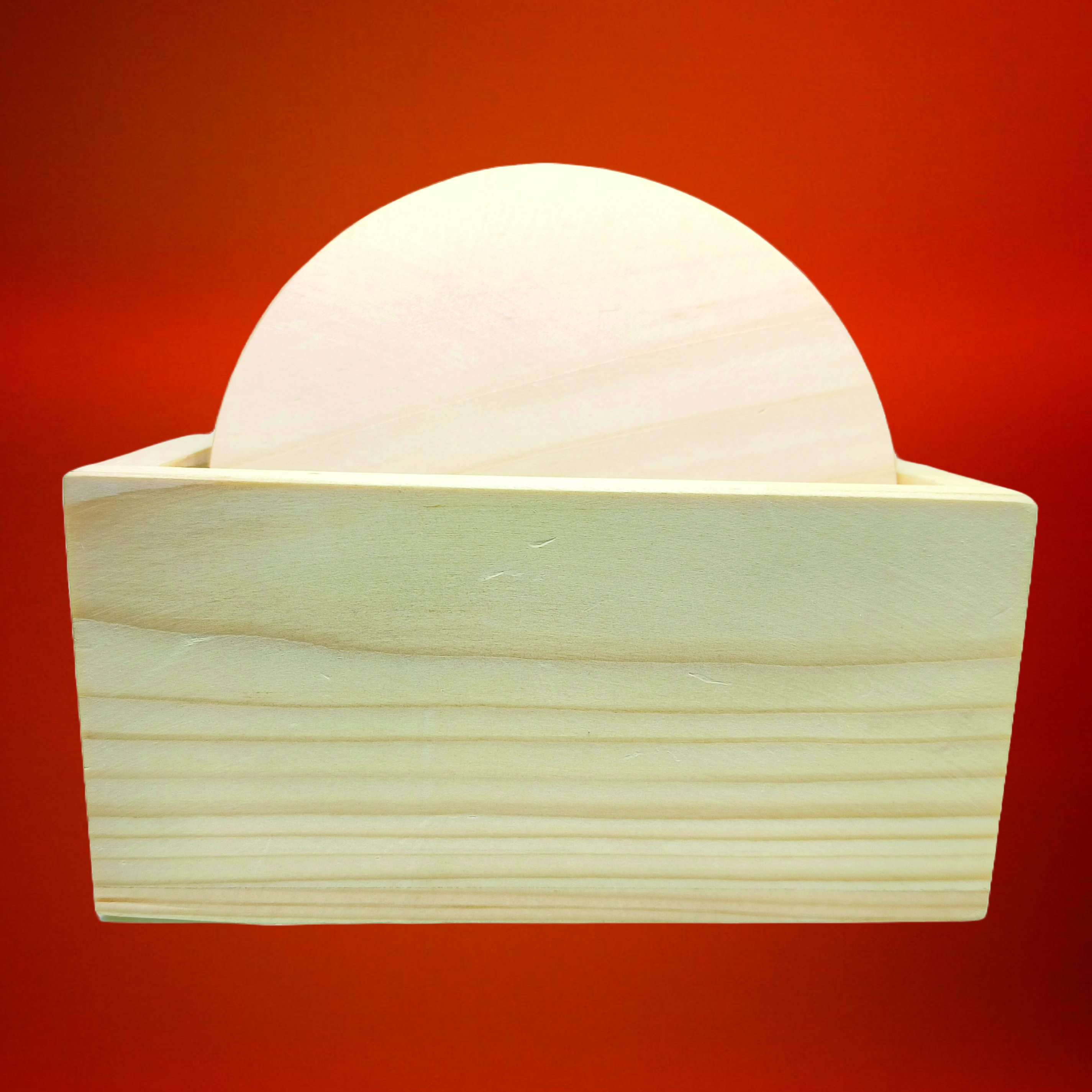 Plain Wooden Cup Coasters Round Shaped Blank Cutout Set for Tea, Coffee, and Drink -  (set of 4)