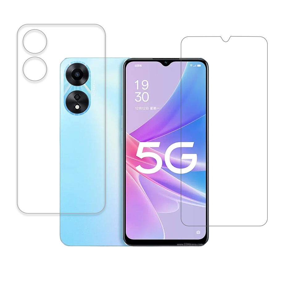 Oppo A58x 9H Protective Compatible Mobile Screen Protector For Front & Back (Not a Tempered glass)
