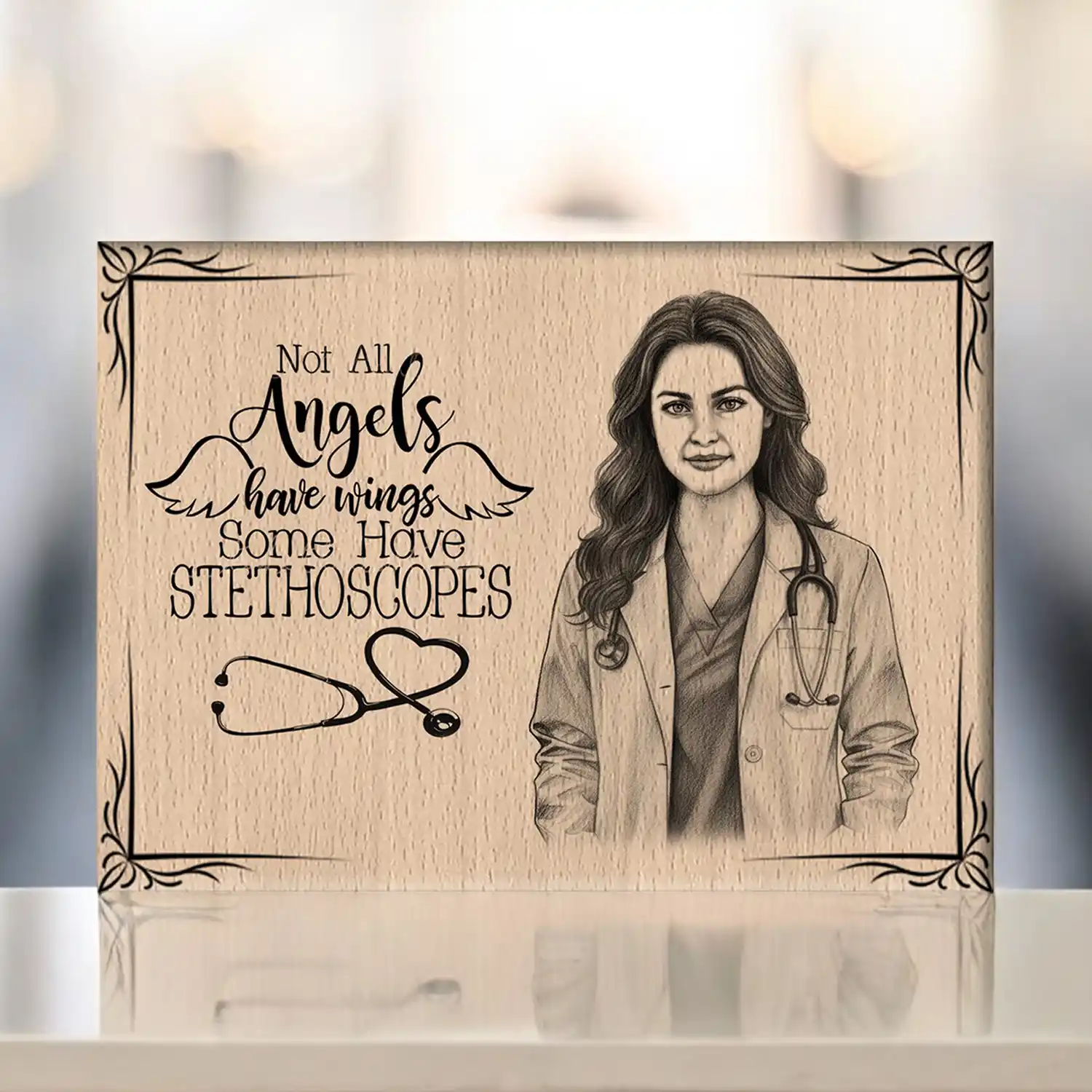Natural Steam Beech Wood Frame For Doctors (Angles) – A Warm, Earthy Touch to Your Photographs