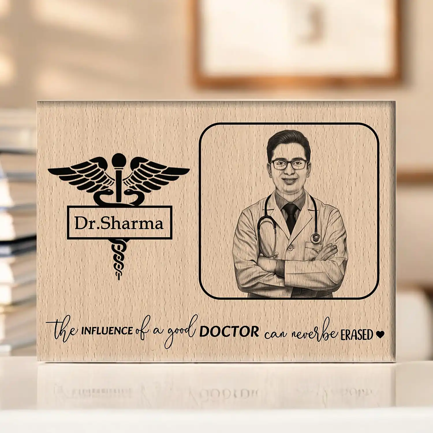 Natural Steam Beech Wood Frame For Doctors – A Warm, Earthy Touch to Your Photographs