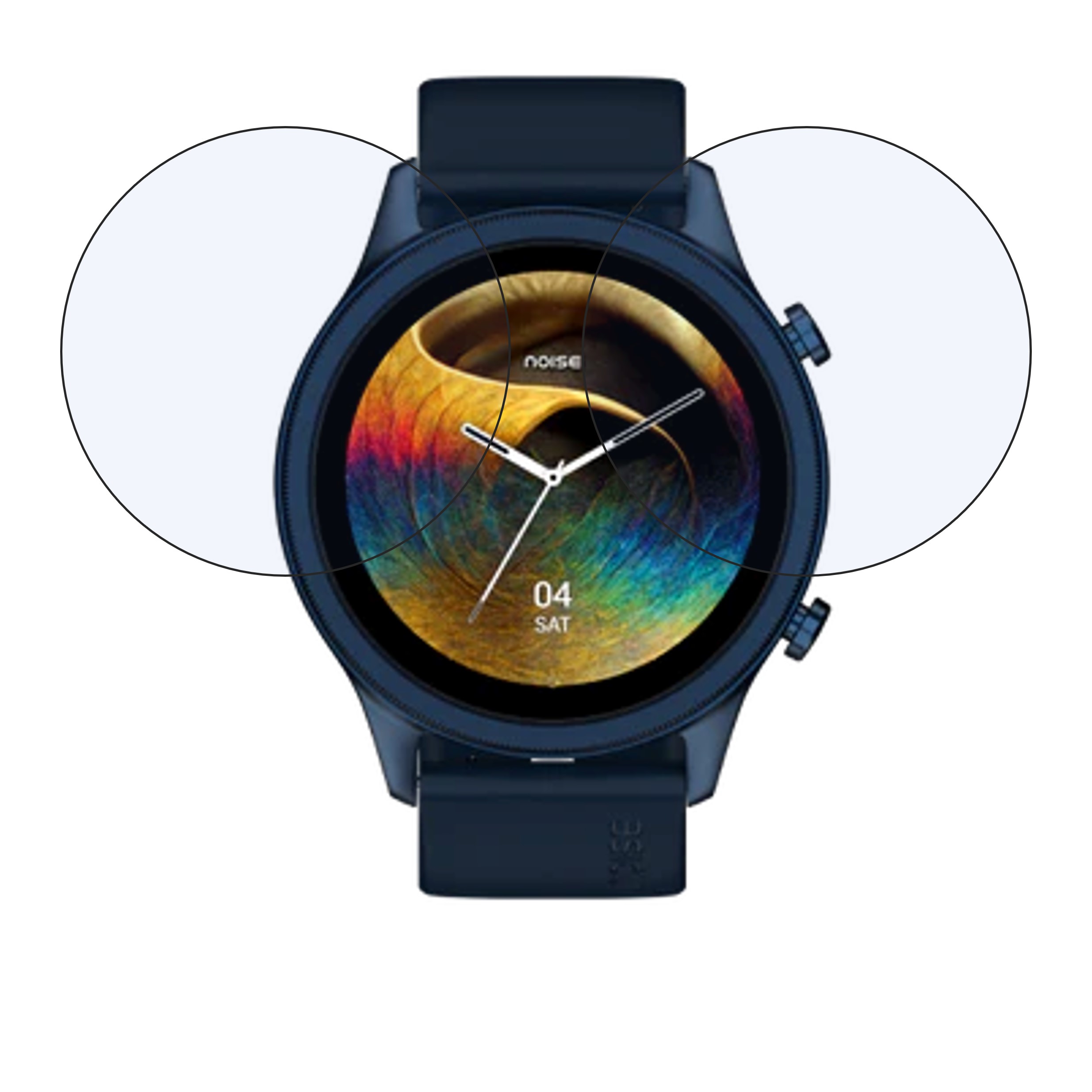 NoiseFit Evolve 3 Round Smart Watch Smartwatch Screen Protector 9H Protective Compatible Flexible