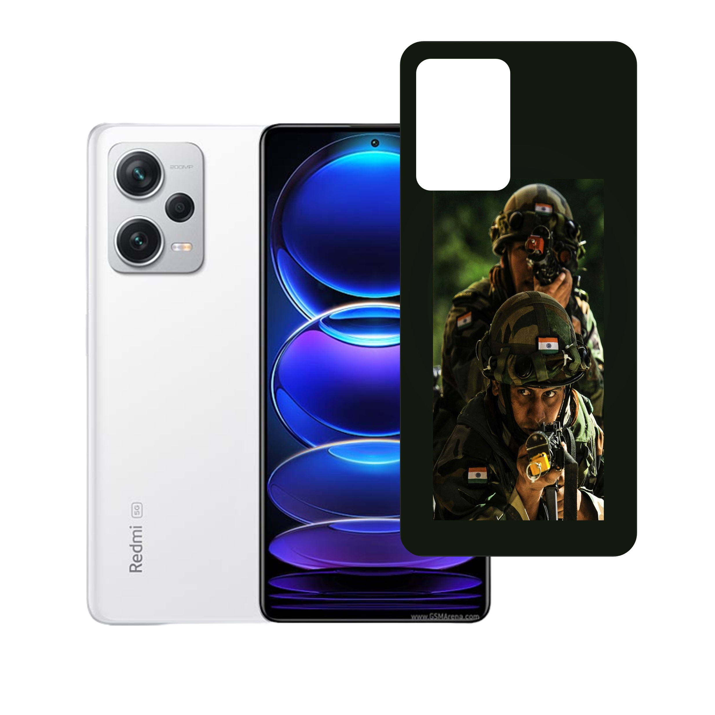 Xiaomi Redmi Note 12UV Embossed Touch Feel Combat Design back Skin Protector for  (Not a Tempered glass)
