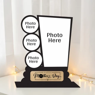 Personalized Multi Photo Wooden Frame for Mom | Custom 4 Photo Mother’s Day Gift | MDF Table Top Collage Photo Frame | Unique Gift for Mother | Home Decor | DVMART® thumbnail 3