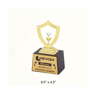 Golden (Gold Plated) Diamond Award Trophy