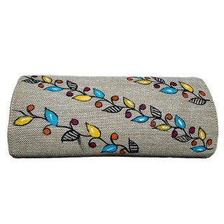 Madhubani painting creation Hand Made  Jute Clutches Vibrant color  Handbag Purse and pouch (Associated design) thumbnail 4