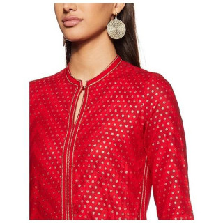 Women's Straight Kurta Red thumbnail 4