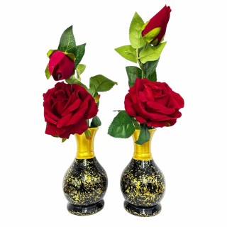Flower Vase For Home And Office Decoratoin Purpose Pot With Flowers ( Black Small Pack of 2)