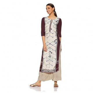 Women's Straight Kurta Purple thumbnail 5