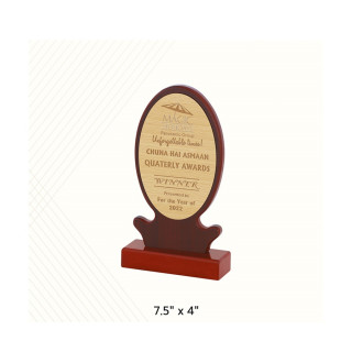 Brown Wooden Award Trophy For Collage Awards