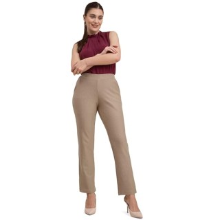 Women's Striped Livin Bootcut Beige Pants Beige