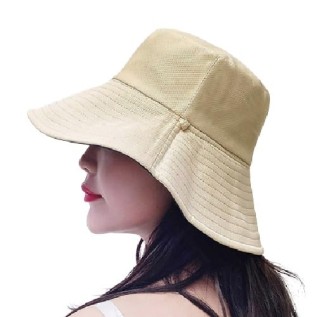 Bucket Cap Hats Reversible for Women UV Protection Wide Brim Summer for Girls Breathable Casual Beach Sun Protection (Beige and Blue Reversible) thumbnail 5