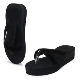 Ortho Slippers for Women 022-Black Extra Soft