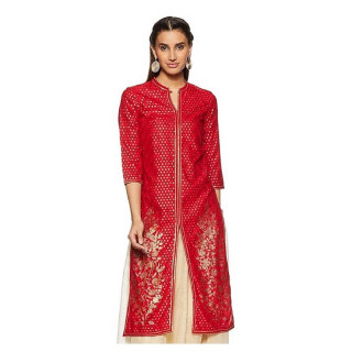 Women's Straight Kurta Red thumbnail 2