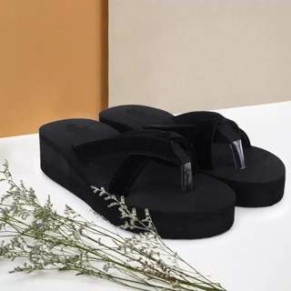 Ortho Slippers for Women 022-Black Extra Soft thumbnail 2