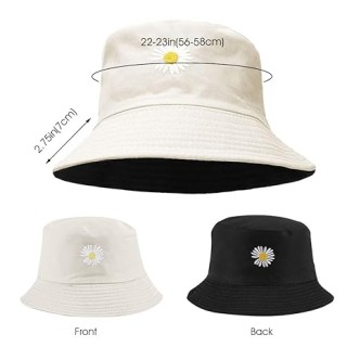 Bucket Hat Foldable Cotton Sun Beach Fisherman Casual Outdoor Cap Lovely Bomber Hats for Women Girl thumbnail 2