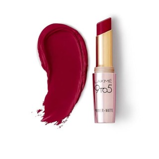 Lakme 9 To 5 Primer  Matte Finish Lipstick  Lightweight Lipstick's Lasts For 16Hrs Nourishes Lips & Great For Daily Use Burgundy Passion