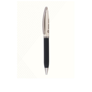 Ball Point Pen Black Brass Body Chrome Plated Line Pattern Brass Cap Twist Mechanism Oscar 39 Series Modern and Elegant Pens Ideal for Gifting Using in Office Home