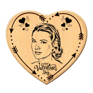 Valentine's Day Personalized heart Shape Laser Engraved Customized Wooden Plaque Gift