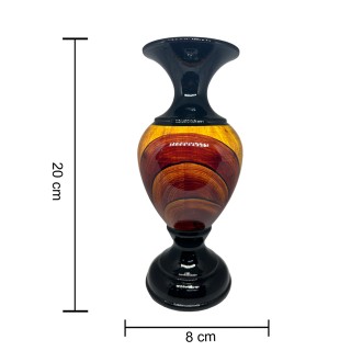 Decorsity Handicraft Check Ceramic Flower Vase Pot With Flower for Home Decoration Living Room Dining Gifting (Beige Medium Pack of 2) thumbnail 2