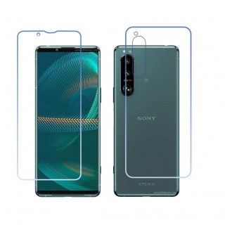 Sony Xperia 5 III (Front and Back 9H Matte Finish Front and Carbon fiber Back Fingerprint resistant Flexible Screen protector  (Not a Tempered glass)