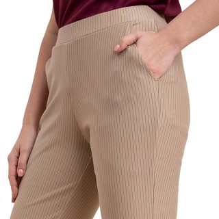 Women's Striped Livin Bootcut Beige Pants Beige thumbnail 3