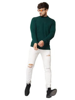  Zipper Full Sleeve Men High Neck Woolen Winter Sweater thumbnail 4