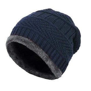Wool Beanie & Muffler Winter Soft Woolen Muffler & Cap for Women Blue