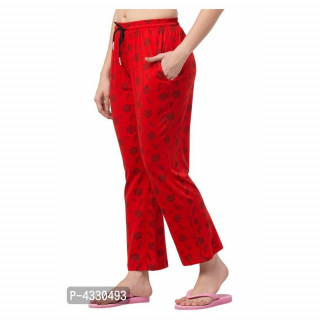 Women's Regular Fit Comfortable Cotton Pyjama Night Wear Lounge paint Printed For Women & Girls (Pack Of 1) thumbnail 2