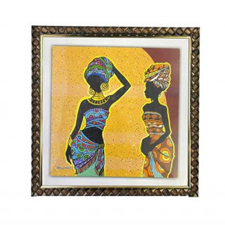 African Lady Artwork Tribal Woman Art Wall Hanging Photo Framed Laminated and Canvas Painting Decor Gift Item For Living room Office Synthetic wood 