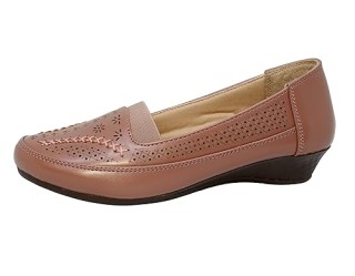 Comfortable and Fashionable Artificial Leather Beige Heel Ballerinas For Women thumbnail 2