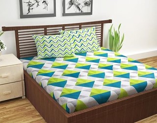 Rocca Print Mix N Match Cotton Bedsheet Set for Double Size Bed Durable Sheets - Love Bird, 144 TC 