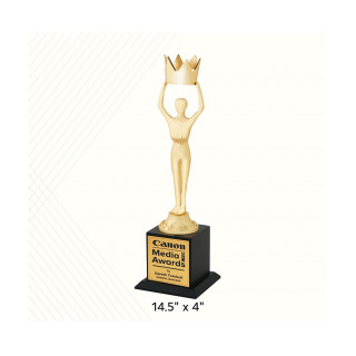 Golden Metal Crown Statue Trophy Award