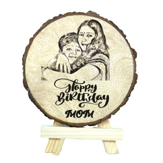 Birthday Personalized Round Shape Engraved Customized Wooden Plaque Gift