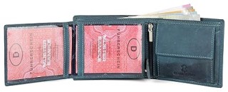 9 Card Slots 2 Currency & 2 Secret Compartments 1 Zipper & 3 ID Card Slots Blue Leather Wallet for Men thumbnail 4