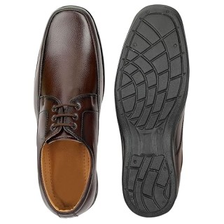 Formal Shoes Derby Rubber Sole Regular Lace Up Leather Stylish and Comfort Office Dress Wear Shoe For Men thumbnail 3