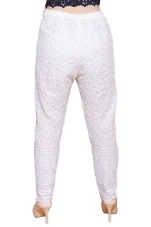 Women Fitted Trousers White thumbnail 3