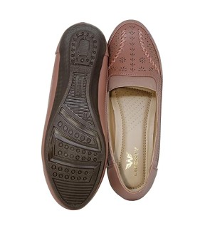 Comfortable and Fashionable Artificial Leather Beige Heel Ballerinas For Women thumbnail 4