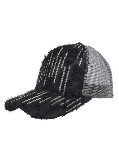 Sequin Glitter Trucker Snapback caps & Hats, with Breathable mesh, 5 Panel Cap for Girls & Women thumbnail 2