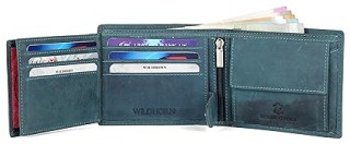 9 Card Slots 2 Currency & 2 Secret Compartments 1 Zipper & 3 ID Card Slots Blue Leather Wallet for Men thumbnail 3