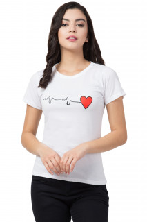 Color-Block t-Shirt For Women Cotton Half Sleeve White Round Neck Tshirt thumbnail 3